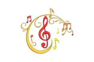 Music Notes Embroidery for Handmade Gifts